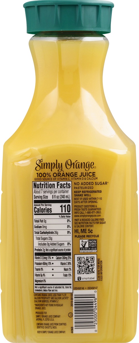 slide 9 of 11, Simply Orange Orange 100% Juice 52 oz, 52 fl oz