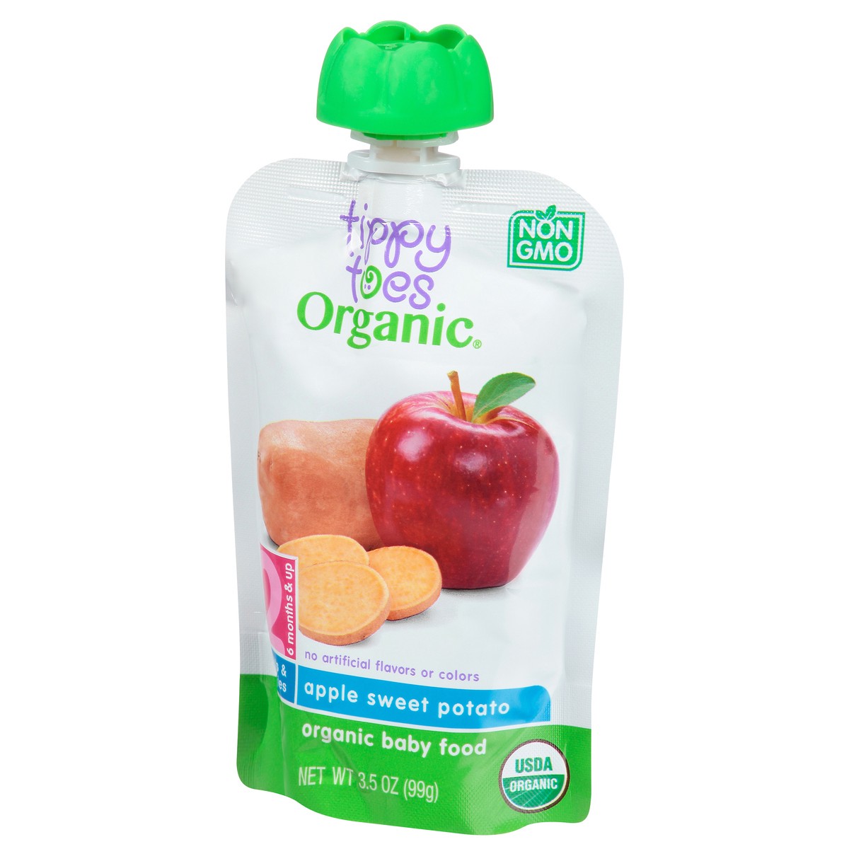 slide 6 of 9, Tippy Toes Organic Apple Sweet Potato Baby Food Pouch, 3.5 oz