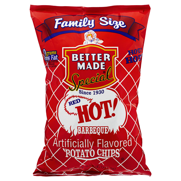 slide 1 of 1, Better Made Special Red Hot Barbeque Potato Chips, 9.5 oz