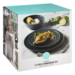 Martha Stewart 12-Piece Ceramic Dinnerware Set 1 ea