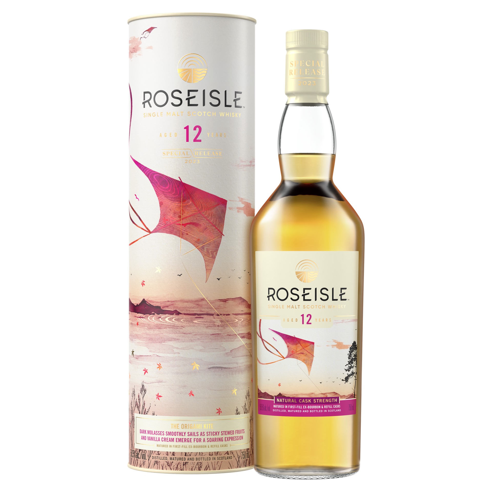 slide 3 of 5, Roseisle The Origami Kite 12 Year Old Single Malt Scotch Whisky, 750 mL, 750 ml