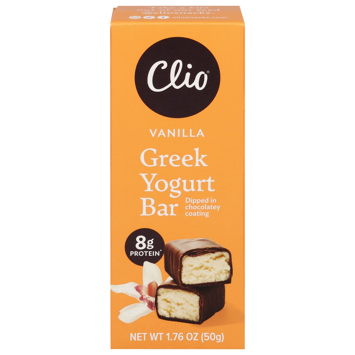 slide 1 of 11, Clio Vanilla Greek Yogurt Bar, 1.76 fl oz