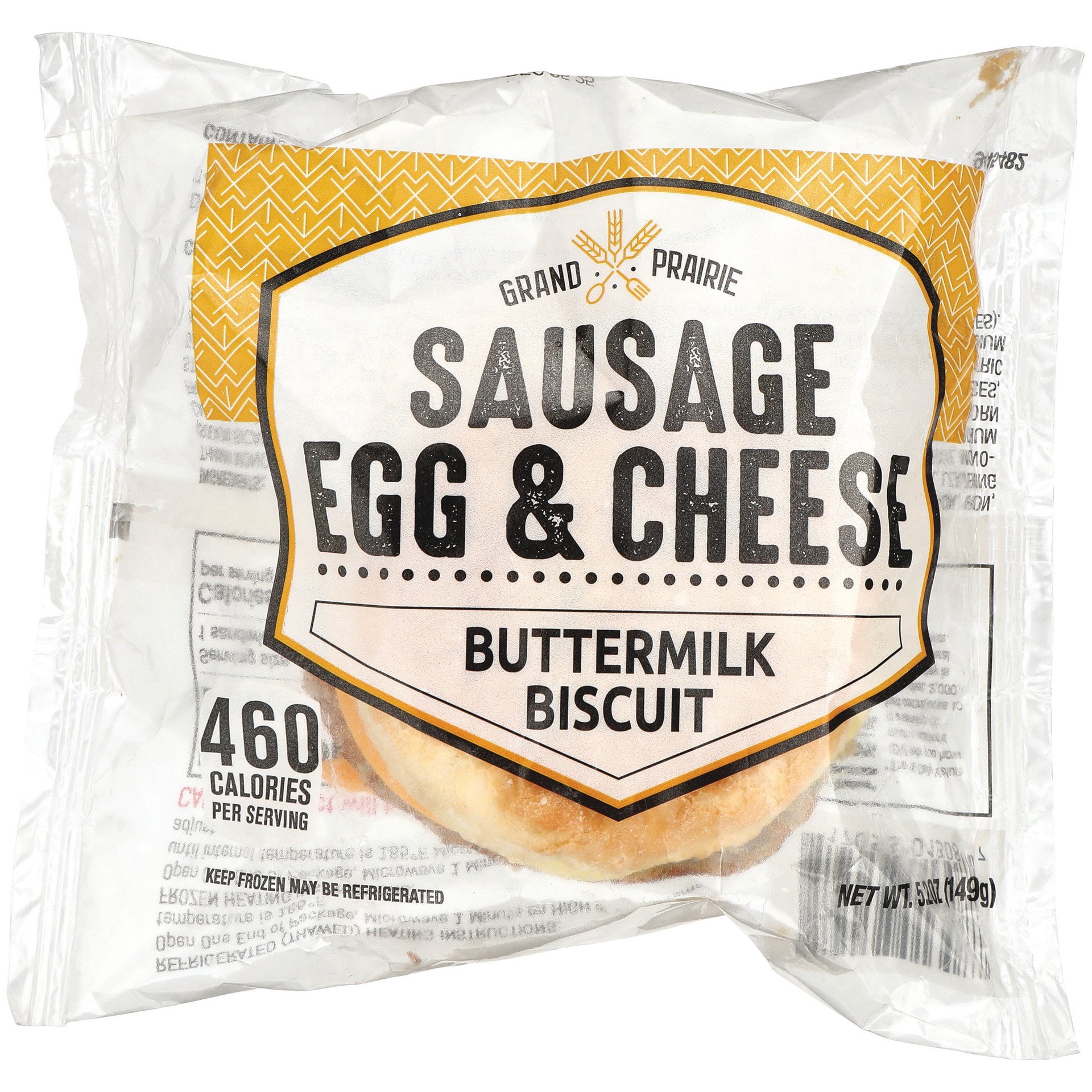 slide 1 of 1, Grand Prairie Buttermilk Biscuit Breakfast Sandwich - Sausage & Egg, 5.3 oz
