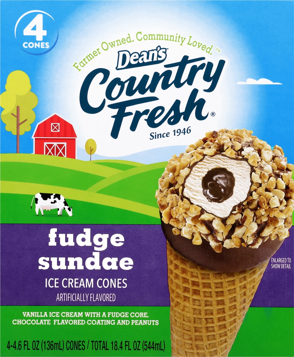 slide 14 of 17, Country Fresh Fudge Sundae Ice Cream Cones 4 - 4.6 fl oz Cones, 4 ct