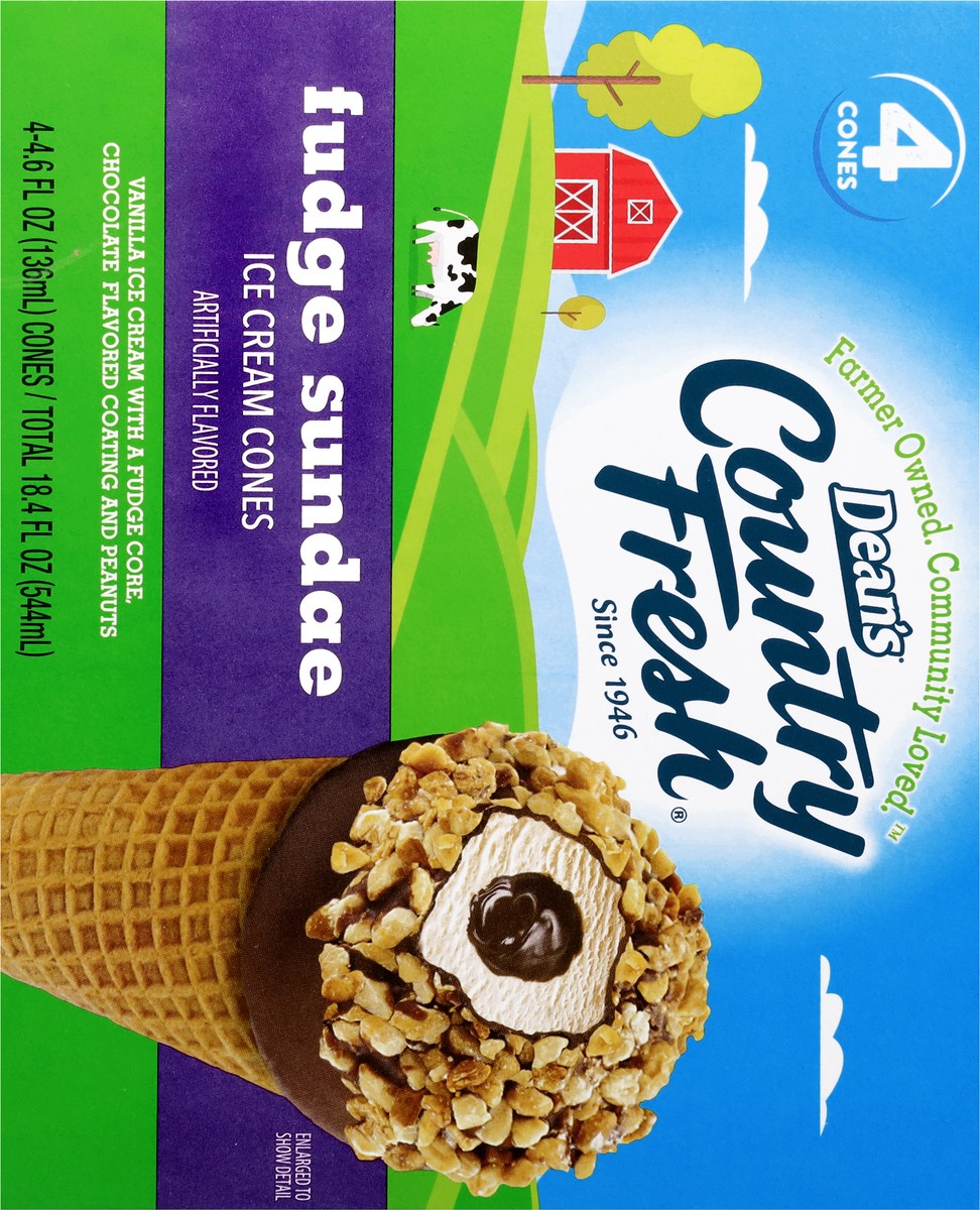 slide 3 of 17, Country Fresh Fudge Sundae Ice Cream Cones 4 - 4.6 fl oz Cones, 4 ct