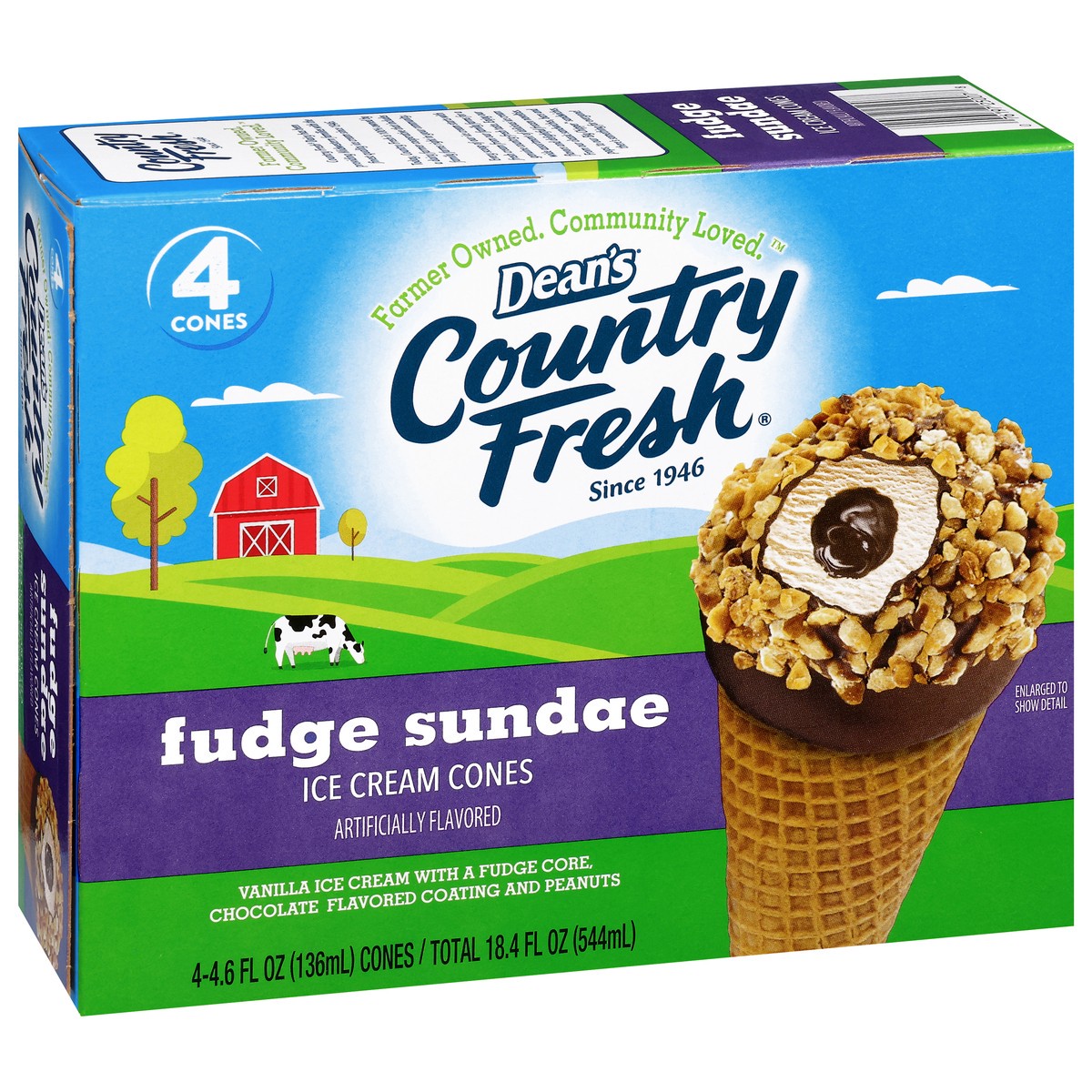 slide 2 of 17, Country Fresh Fudge Sundae Ice Cream Cones 4 - 4.6 fl oz Cones, 4 ct