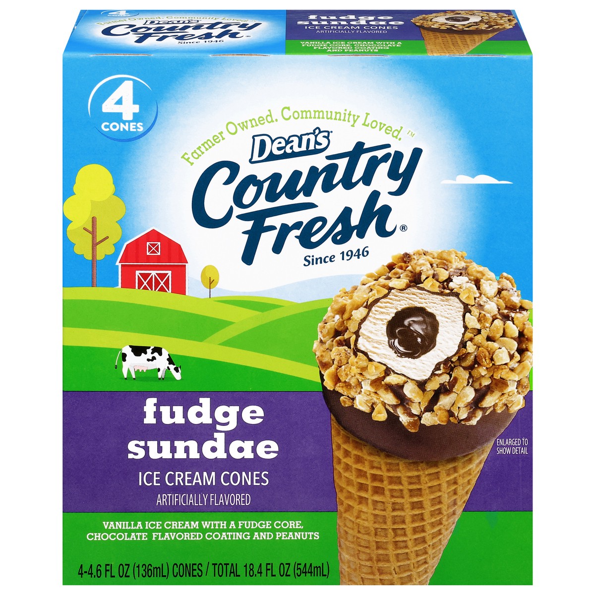 slide 9 of 17, Country Fresh Fudge Sundae Ice Cream Cones 4 - 4.6 fl oz Cones, 4 ct