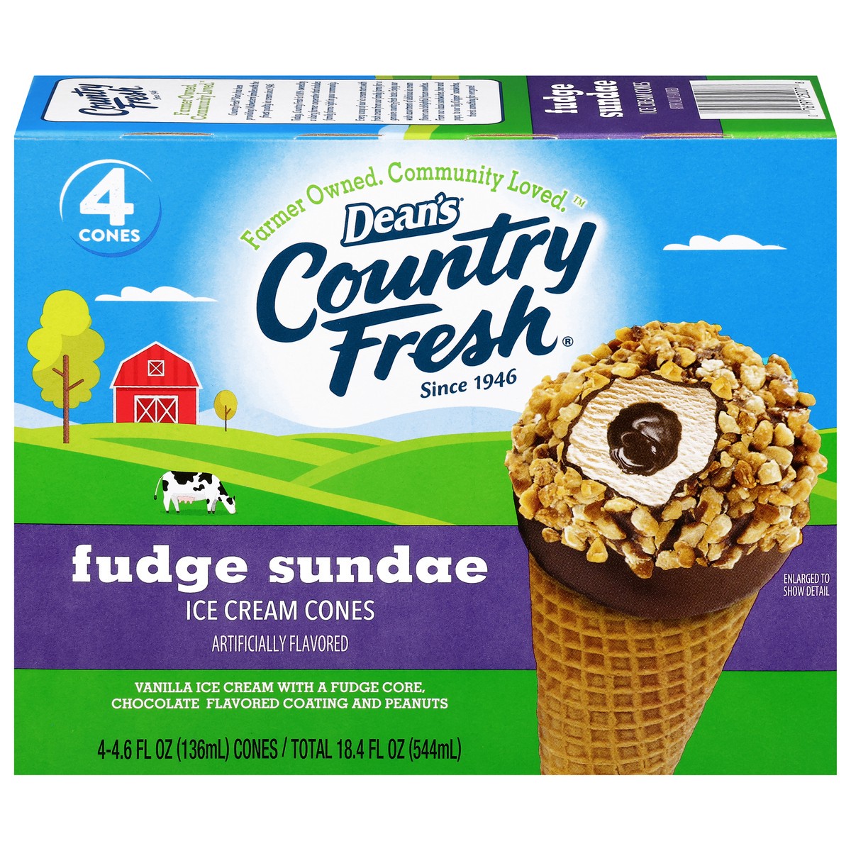 slide 16 of 17, Country Fresh Fudge Sundae Ice Cream Cones 4 - 4.6 fl oz Cones, 4 ct