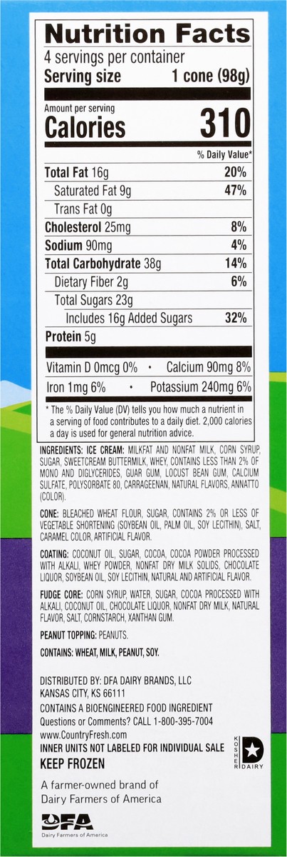 slide 15 of 17, Country Fresh Fudge Sundae Ice Cream Cones 4 - 4.6 fl oz Cones, 4 ct