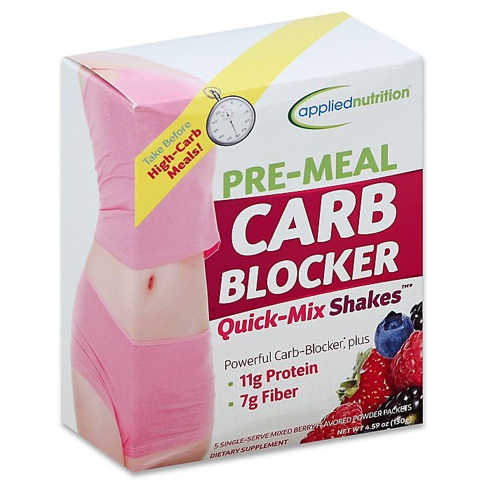 slide 1 of 1, Applied Nutrition Pre-Meal Carb Blocker Quick-Mix Shakes - Mixed Berry, 5 ct