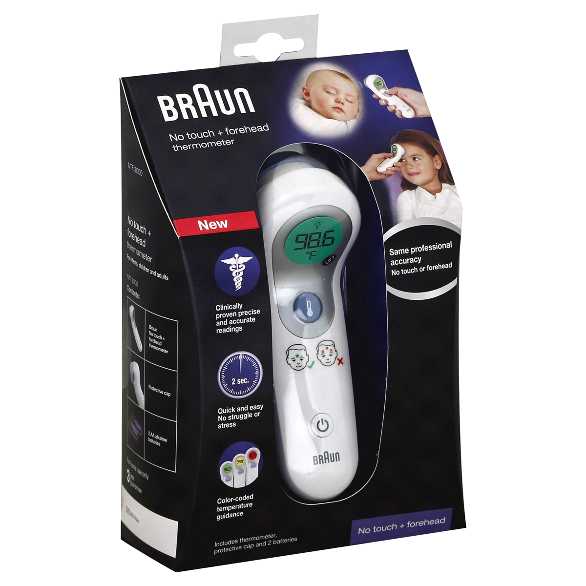 slide 1 of 3, Braun ThermoScan No Touch + Forehead Thermometer, 1 ct