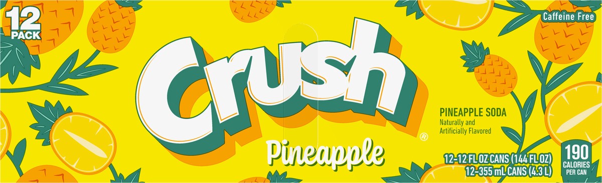 slide 7 of 7, Crush Soda Pineapple, 12 ct; 12 fl oz