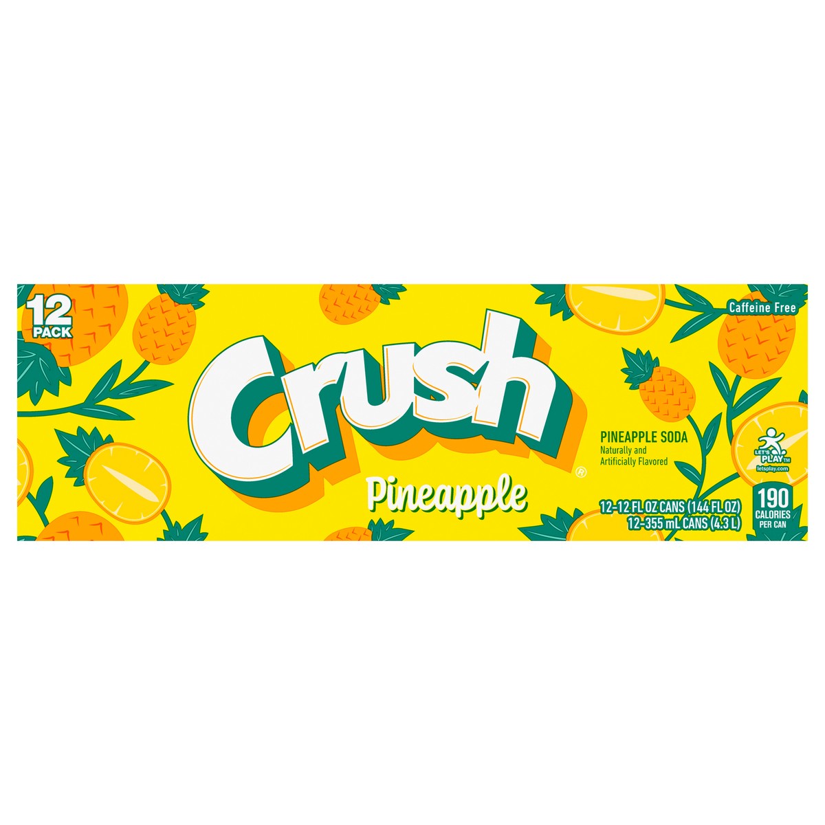 slide 1 of 7, Crush Soda Pineapple, 12 ct; 12 fl oz