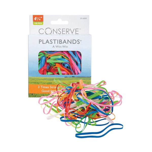 slide 1 of 7, Baumgarten's Baumgartens® Plastibands, 4 1/4"", Assorted Colors, Pack Of 100, 1 ct