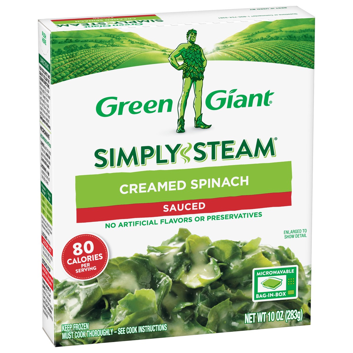 slide 2 of 9, Green Giant Simply Steam Sauced Creamed Spinach 10 oz, 10 oz