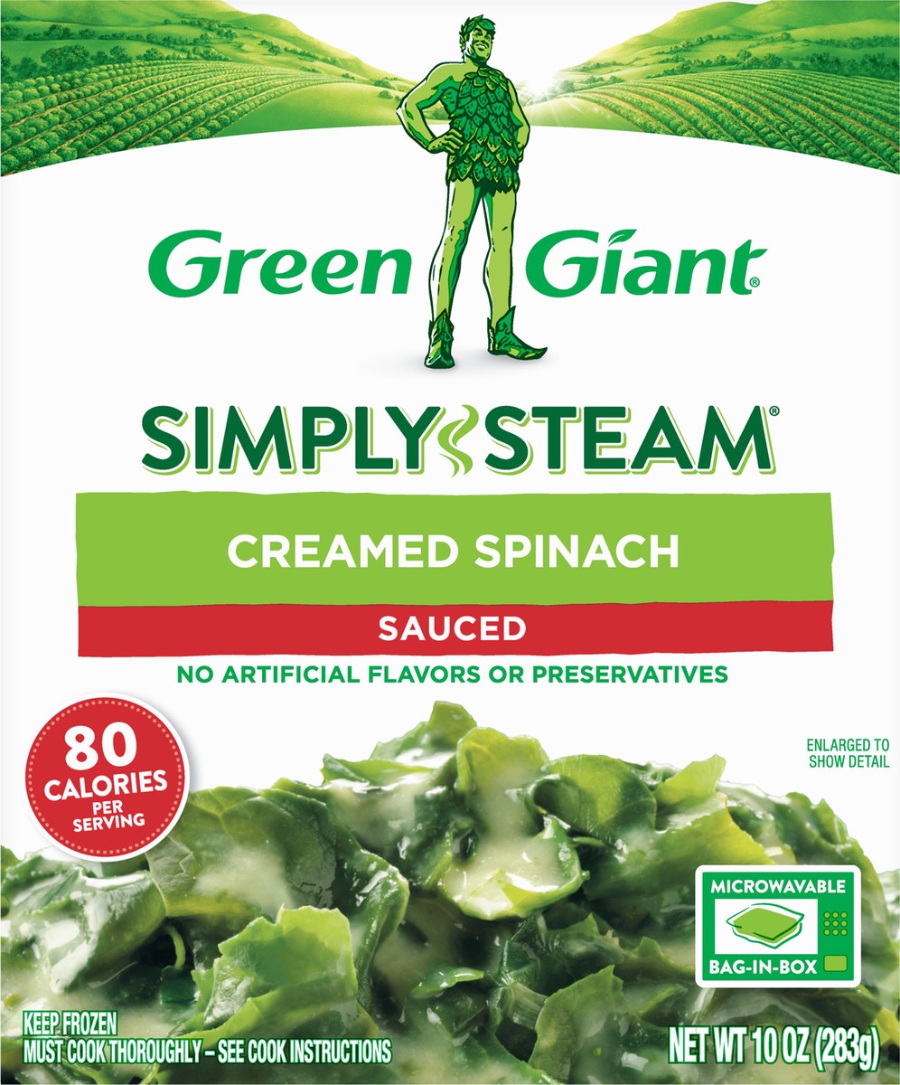 slide 6 of 9, Green Giant Simply Steam Sauced Creamed Spinach 10 oz, 10 oz