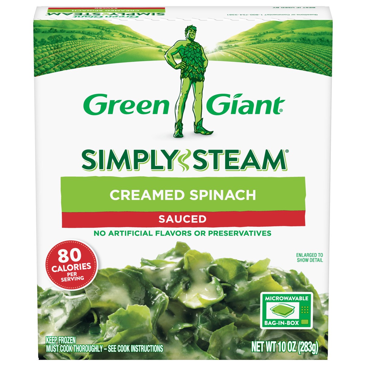 slide 1 of 9, Green Giant Simply Steam Sauced Creamed Spinach 10 oz, 10 oz