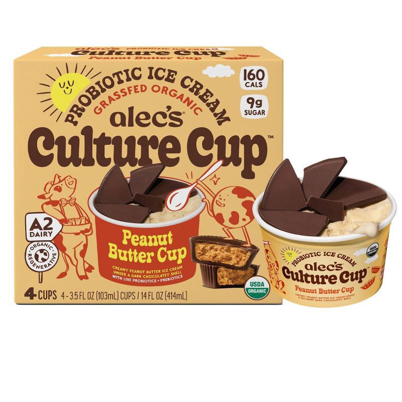 slide 5 of 5, Alecs Icecream Alec's Peanut Butter Culture Cup, 14 oz
