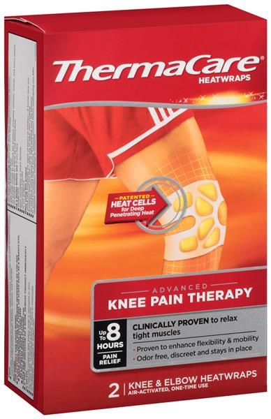 slide 1 of 1, ThermaCare Knee & Elbow Pain Therapy Heatwraps, 2 ct