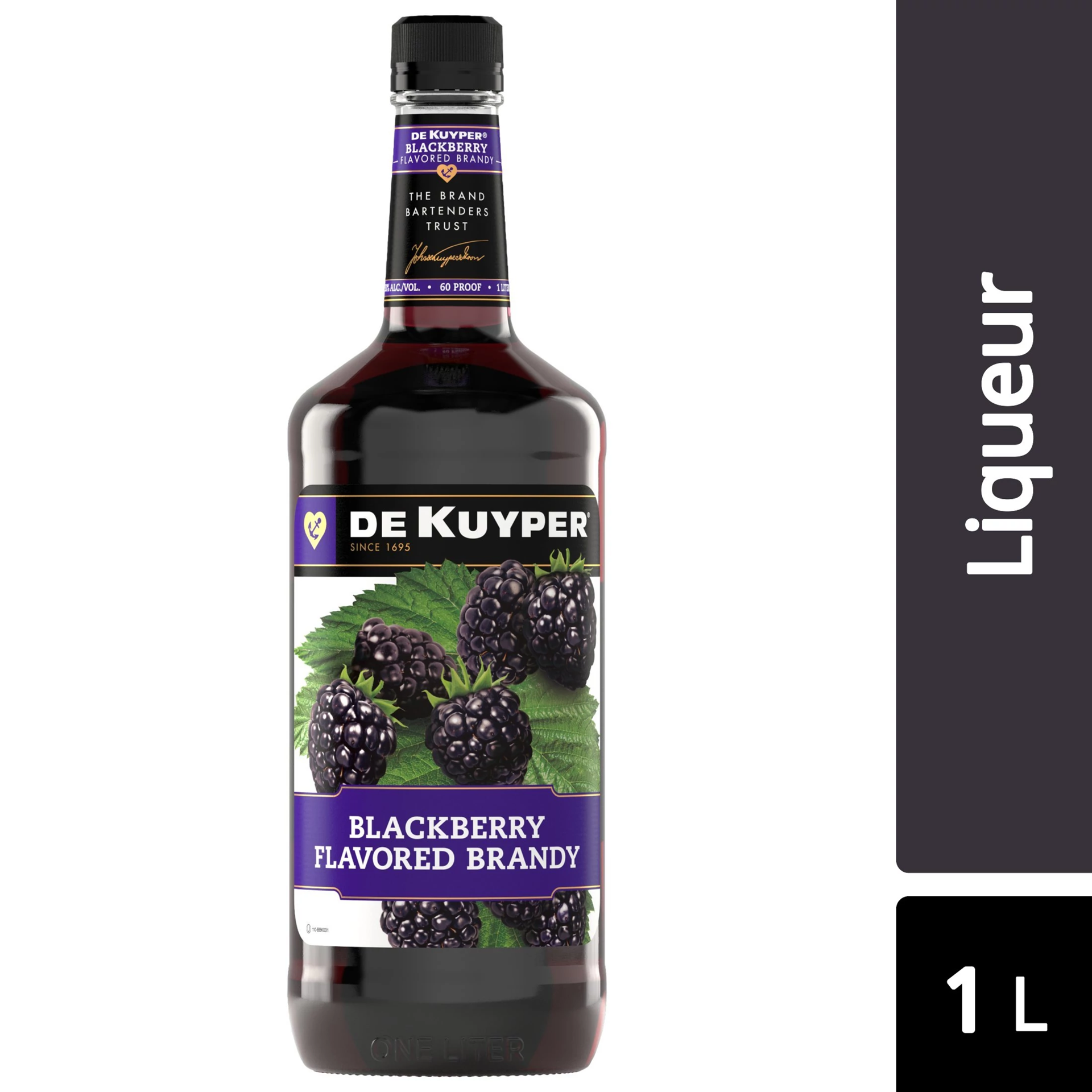 slide 1 of 2, Dekuyper Blackberry Flavored Brandy, 1 liter