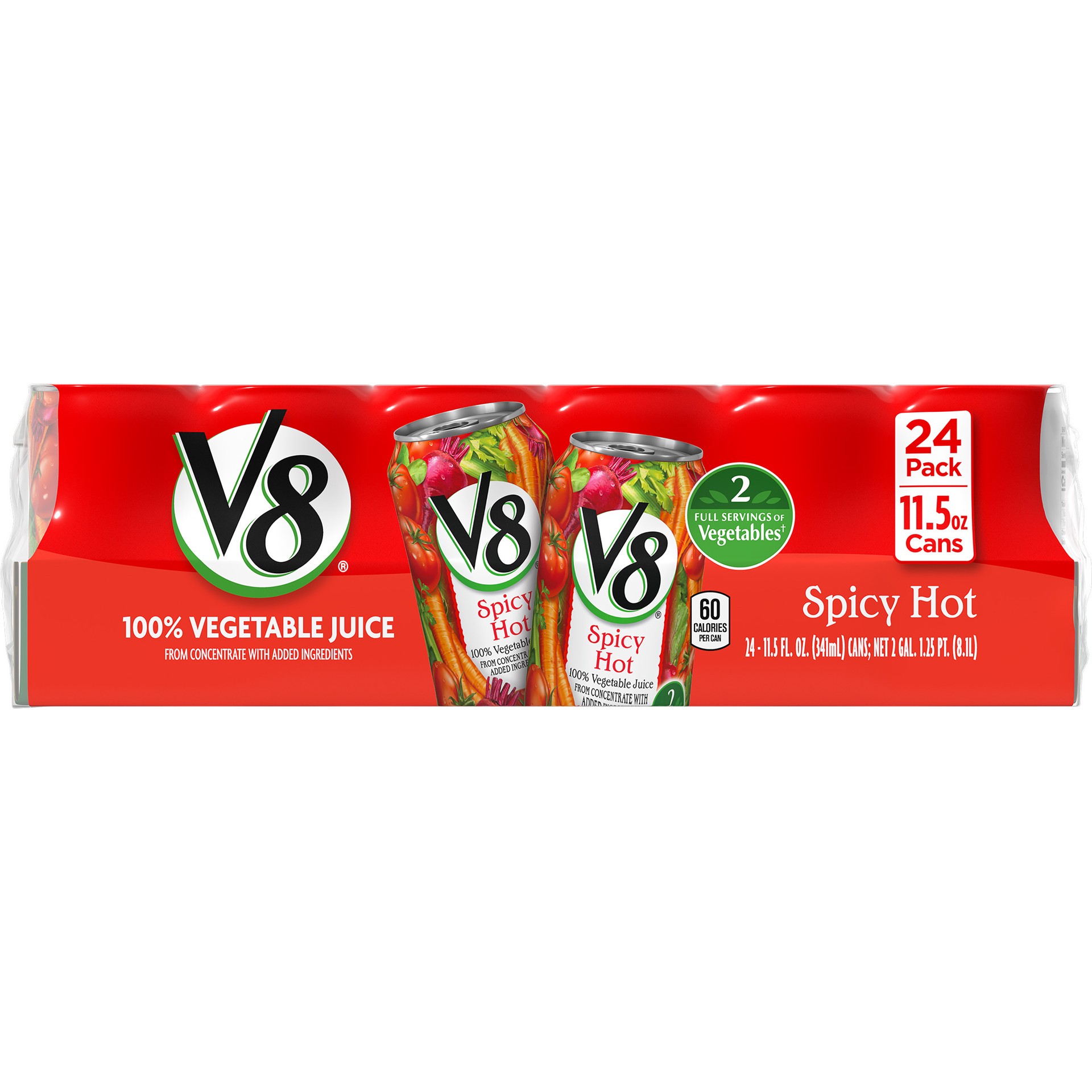 slide 4 of 5, V8 Spicy Hot 100% Vegetable Juice, 11.5 oz. Can (Pack of 24), 276 oz