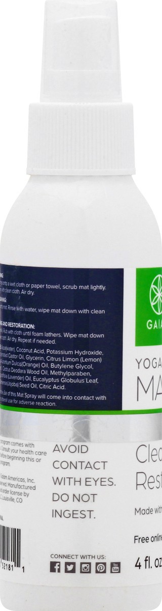 slide 11 of 11, Gaiam Cleans & Restores Yoga Mat Wash 4 oz, 1 ct