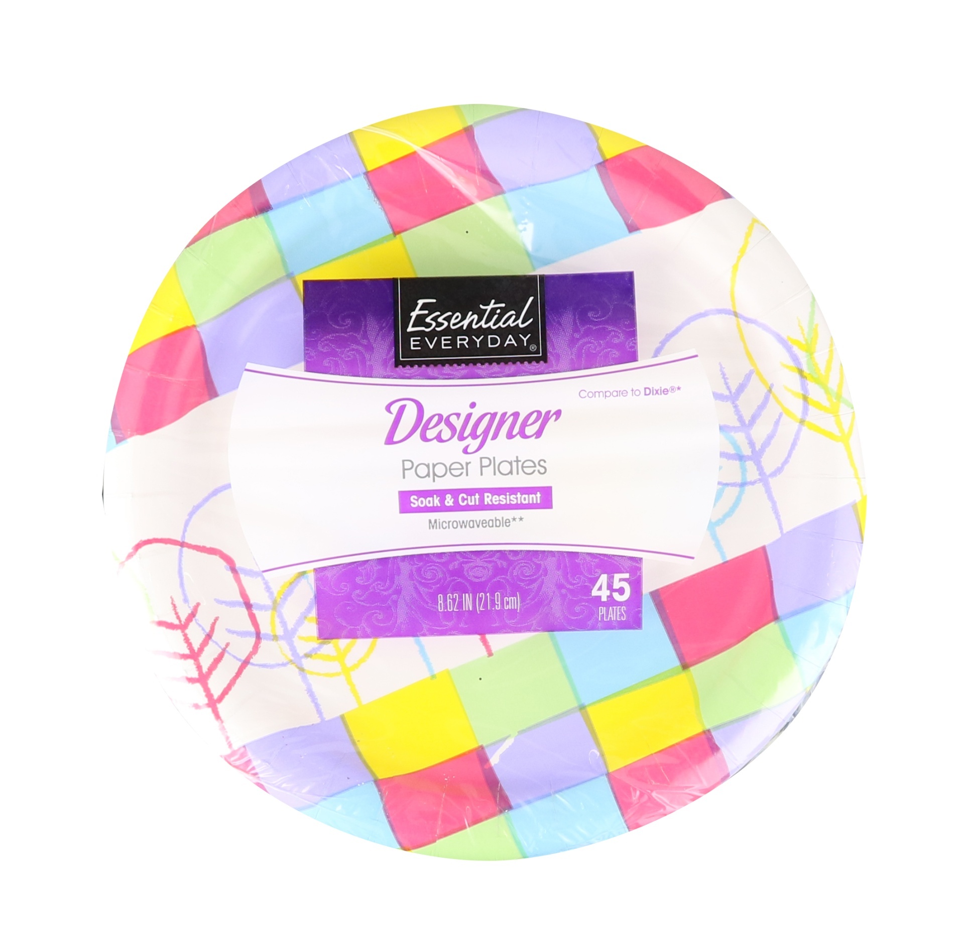 slide 1 of 1, Essential Everyday Designer Paper Plates, 45 ct