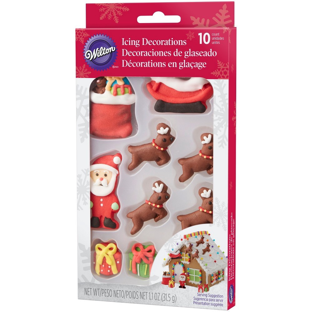 slide 2 of 4, Wilton Gingerbread House Decorating Kit Santa and Reindeer, 1.1 oz