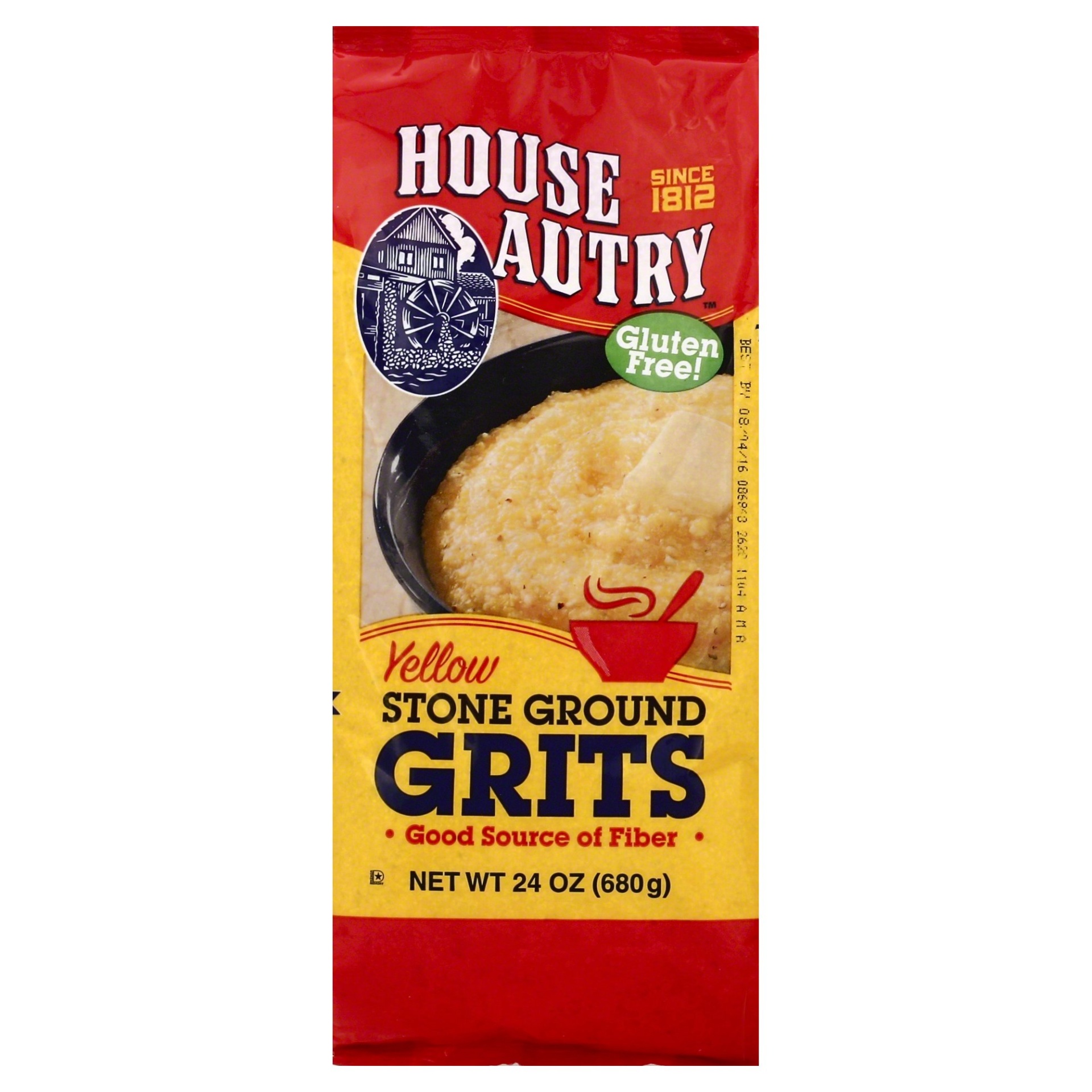 slide 1 of 5, House-Autry Yellow Stone Ground Grits, 24 oz