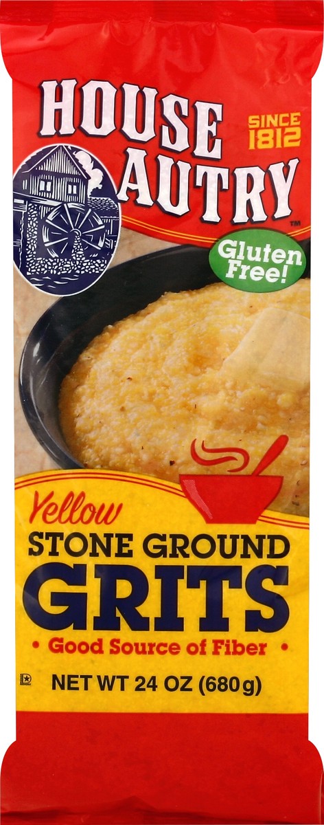 slide 5 of 5, House-Autry Yellow Stone Ground Grits, 24 oz