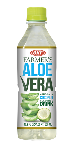 slide 1 of 1, OKF Farmers Aloe Coconut, 500 ml