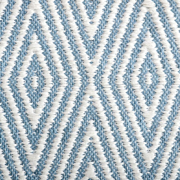 slide 2 of 2, Moda Oxford Cotton Bath Rug - Blue/White'', 20 in x 32 in