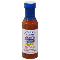 Clear Run Farms Premium BBQ & All Purpose Seasoning Pig Pick'N Sauce 12 fl oz