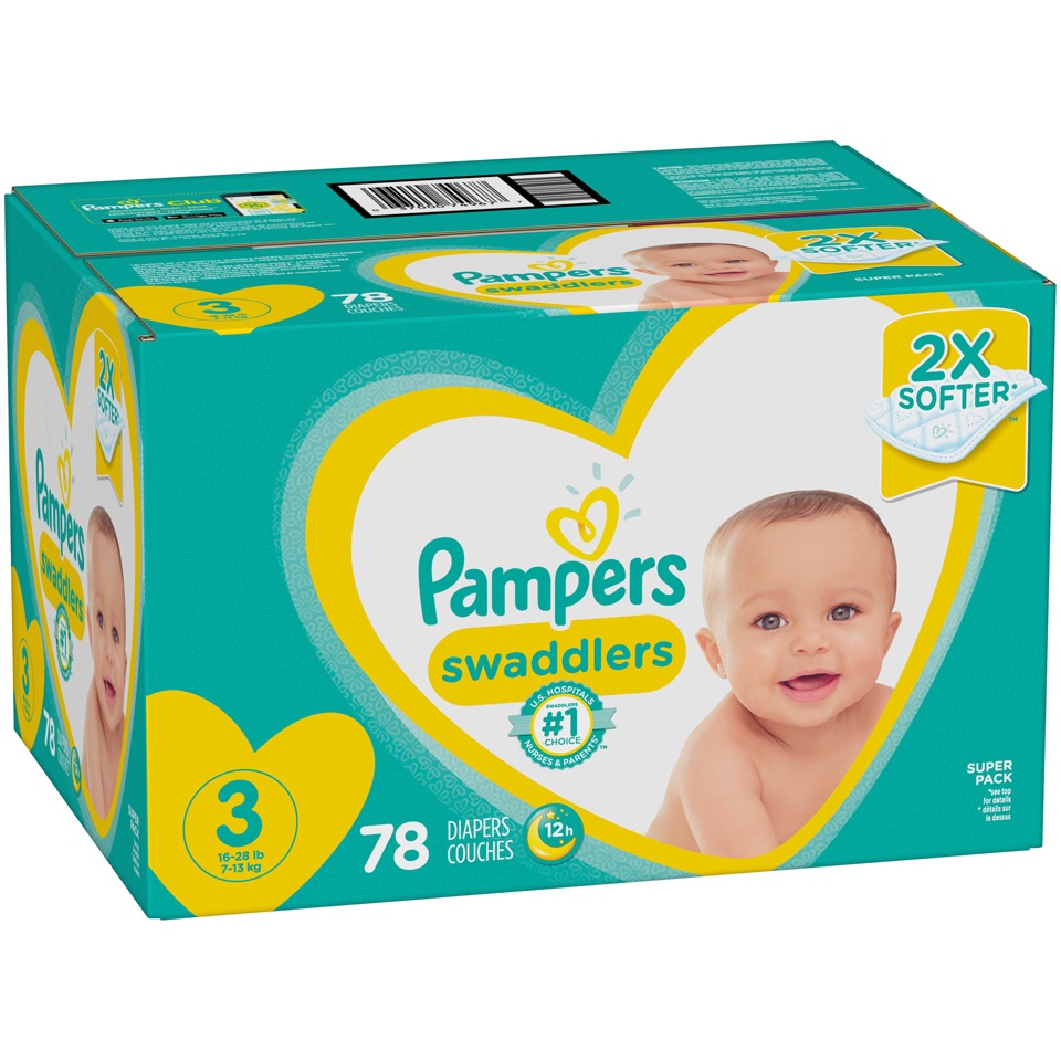 slide 2 of 3, Pampers Swaddlers Diapers Size-3 Super Pack, 78 ct