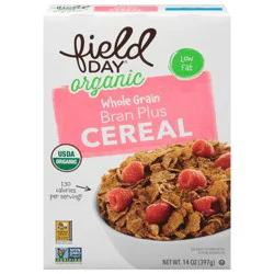 Field Day Organic Whole Grain Bran Plus Cereal 14 oz