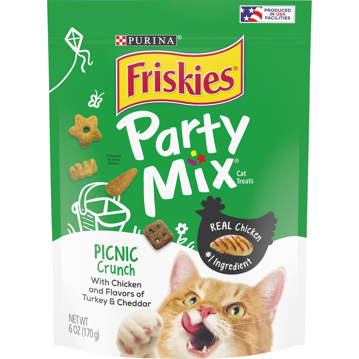 slide 1 of 9, Friskies Purina Friskies Cat Treats, Party Mix Picnic Crunch, 6 oz