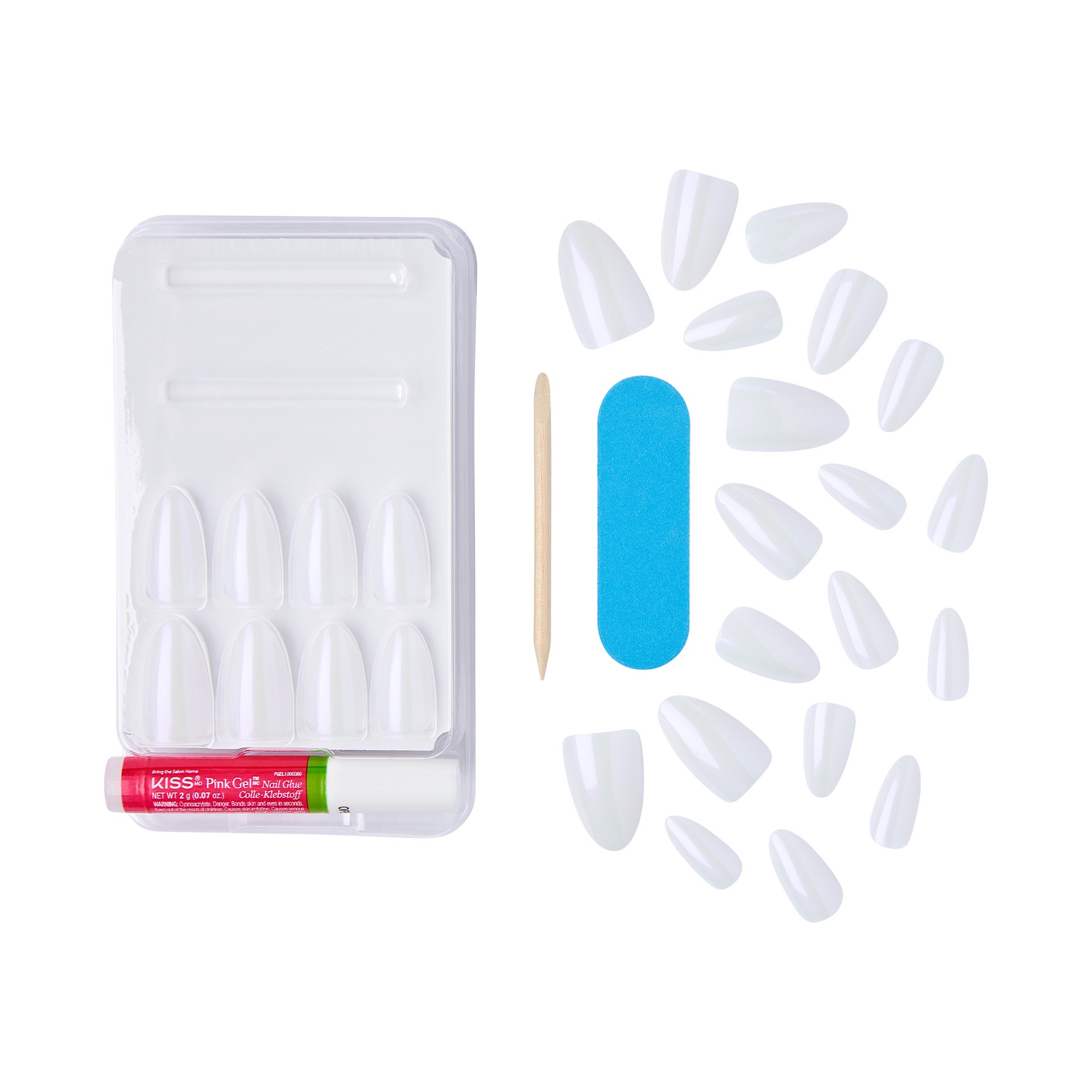 slide 3 of 5, KISS Gel Fantasy Allure Glazed Donut Press-On Nails, White, Medium, Almond Shape, 31 Ct., 1 ct