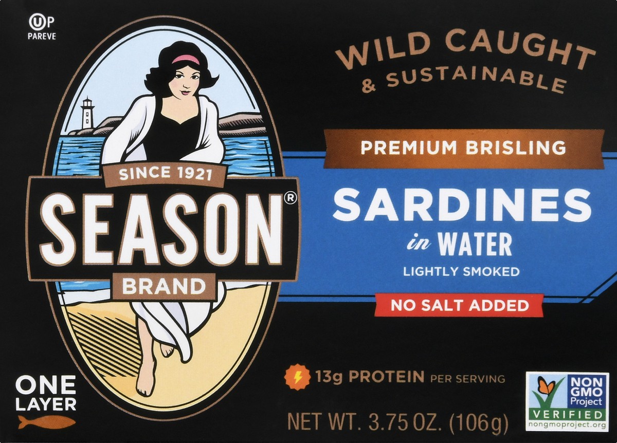 slide 9 of 9, Season Premium Brisling Sardines in Water 3.75 oz, 3.75 oz