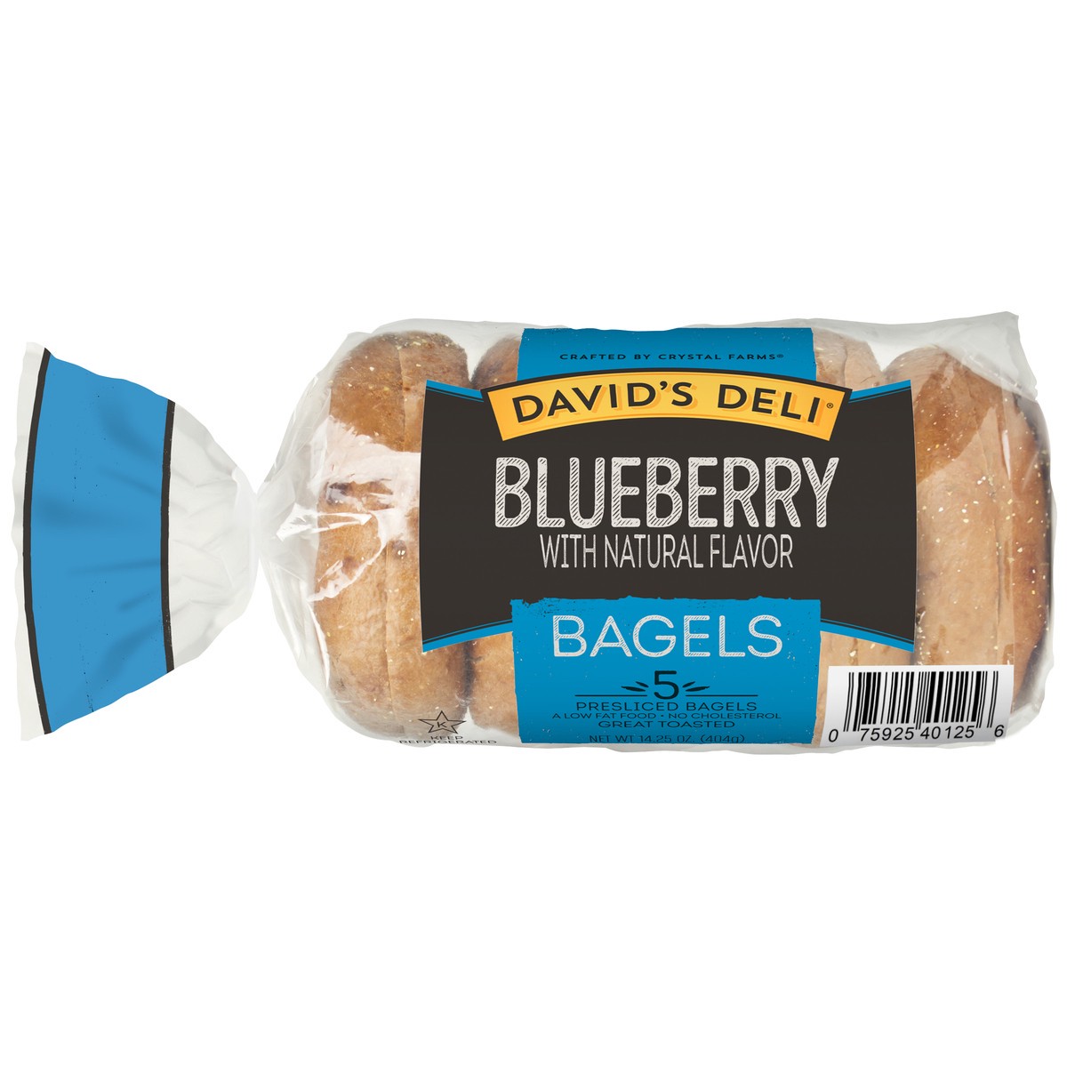 slide 3 of 3, David's Deli Crystal Farms Blueberry Bagels, 14.25 oz