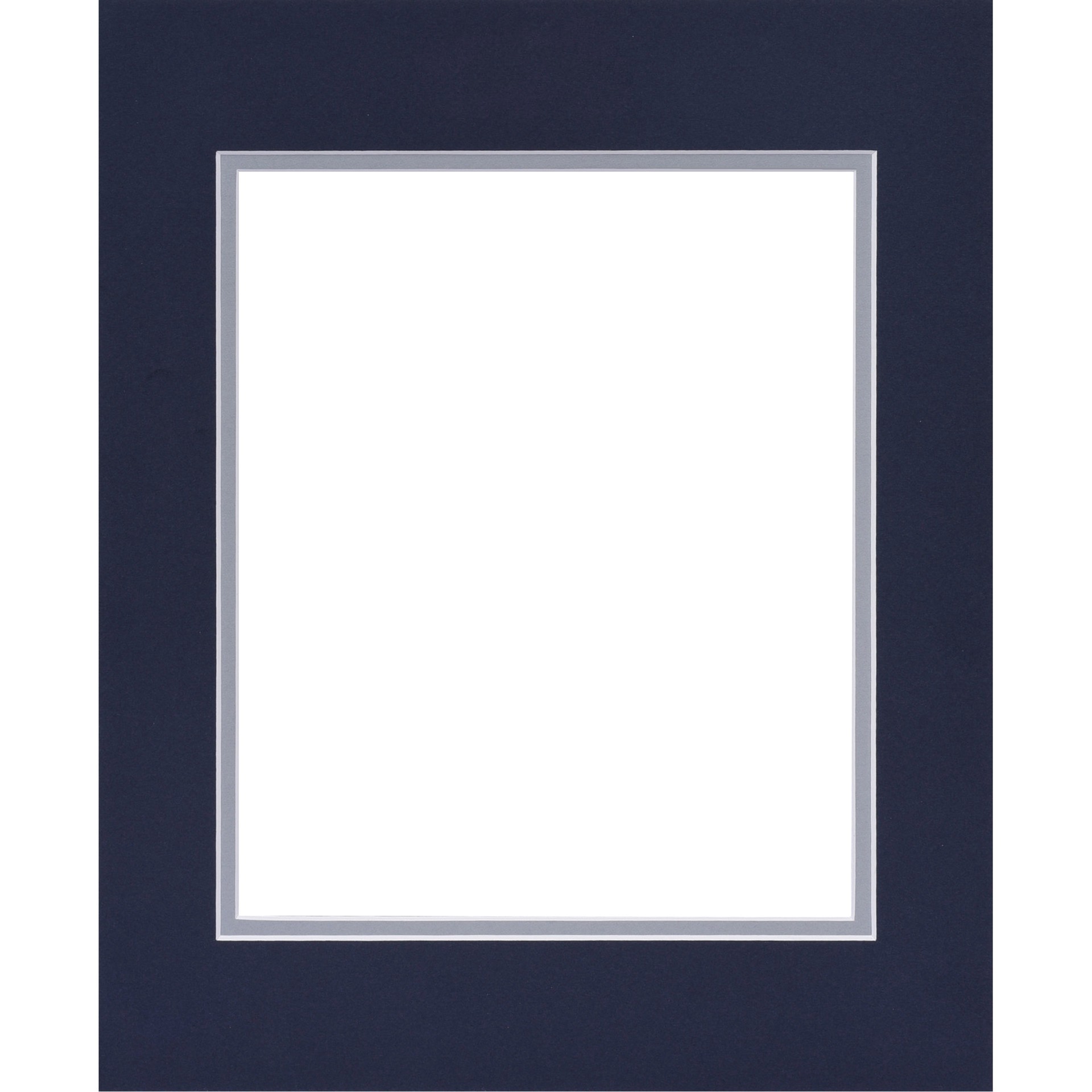 slide 2 of 2, 11" X 14" Dark Blue & Gray Double Mat, 8" X 10" Opening Size By Studio Decor, 11 in x 14 in