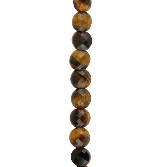 slide 1 of 3, Yellow Tigereye Faceted Coin Beads By Bead Landing, 6 mm