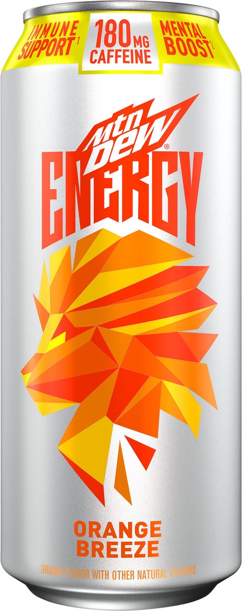 slide 2 of 6, Mountain Dew Energy Energy Drink Orange Breeze 16 Fl Oz, 16 oz