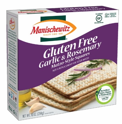 slide 1 of 1, Manischewitz Gluten Free Garlic Rosemary Matzo Square, 10 oz