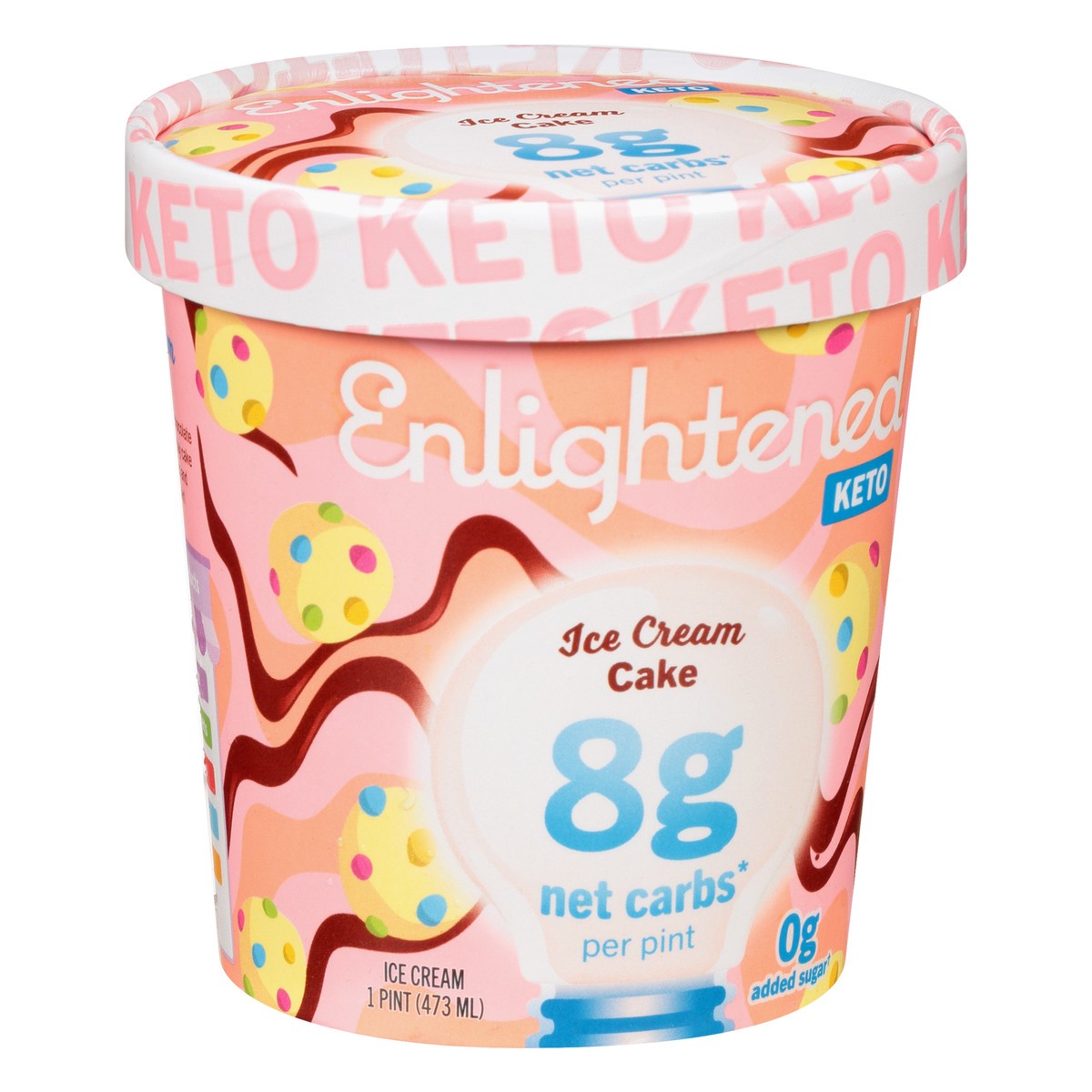 slide 8 of 12, Enlightened Keto Cake Ice Cream 1 pt, 1 pint