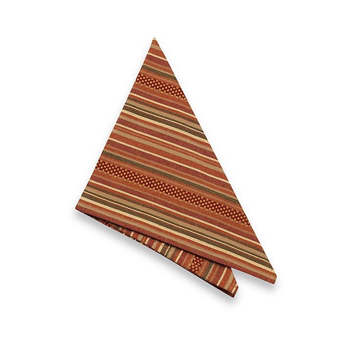 slide 1 of 1, Sam Hedaya Autumn Stripe Napkins, 4 ct