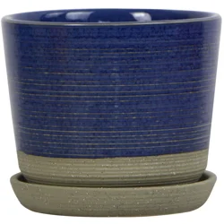 5 in Knight Ceramic Planter, Blue