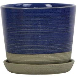 5 in Knight Ceramic Planter, Blue