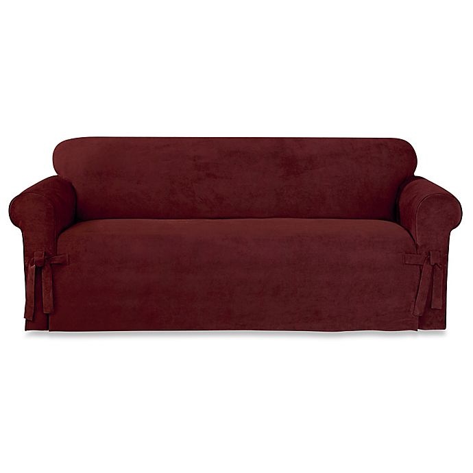 slide 1 of 1, SureFit Home Decor Designer Sueded Twill Sofa Slipcover - Red, 1 ct