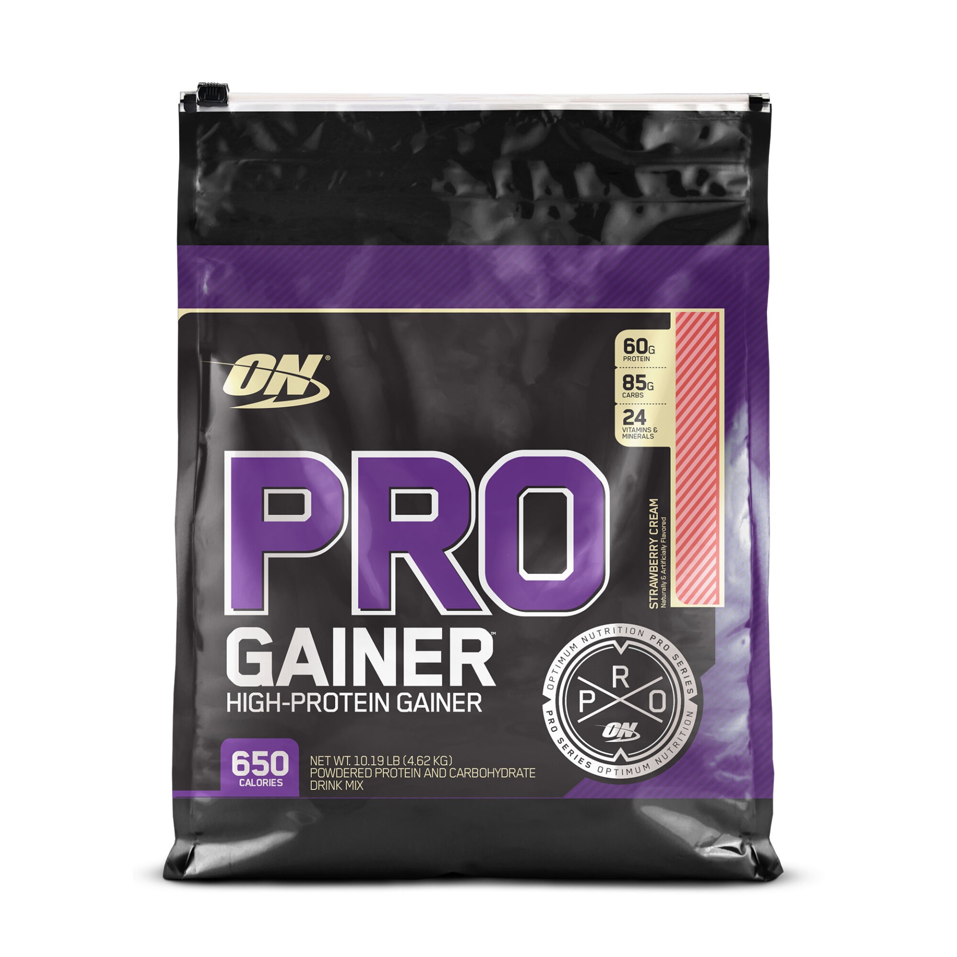 slide 1 of 1, Optimum Nutrition PRO Gainer - Strawberry Cream, 10 lb