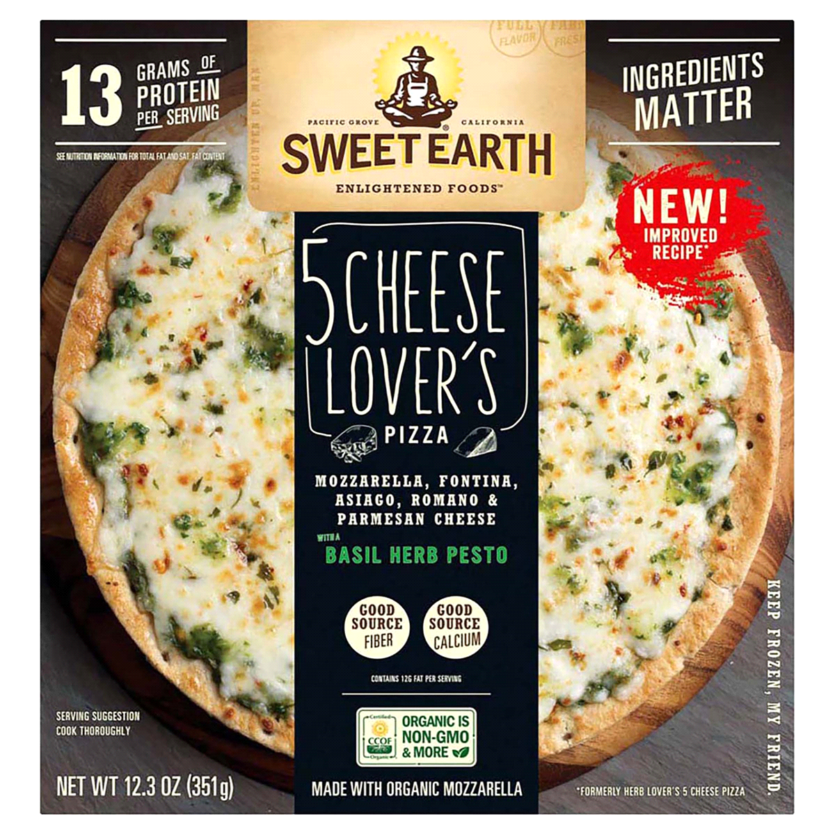 slide 1 of 1, Sweet Earth Pizza 5 Cheese Lovers, 12.3 oz